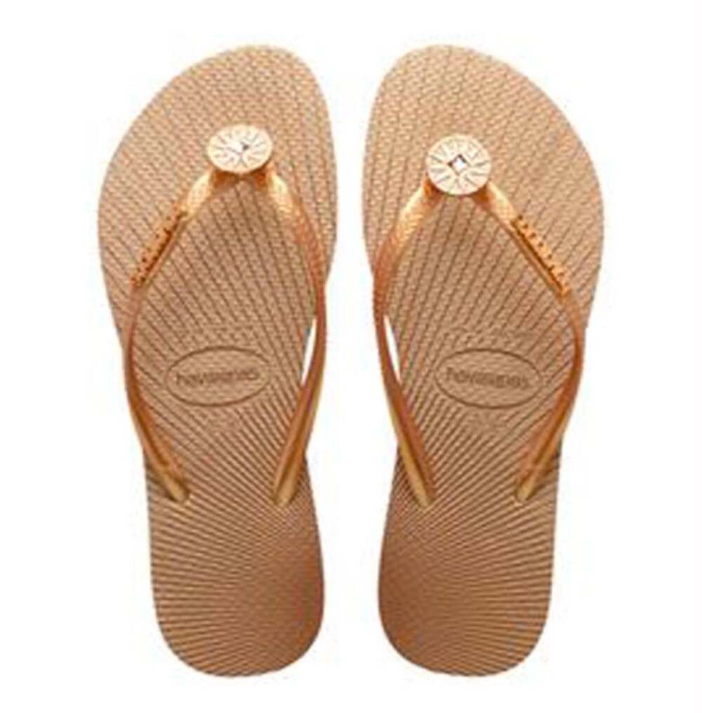 Havaianas Women's Slim Healing Sun Golden Rose Gold Flip Flops Size 41/42